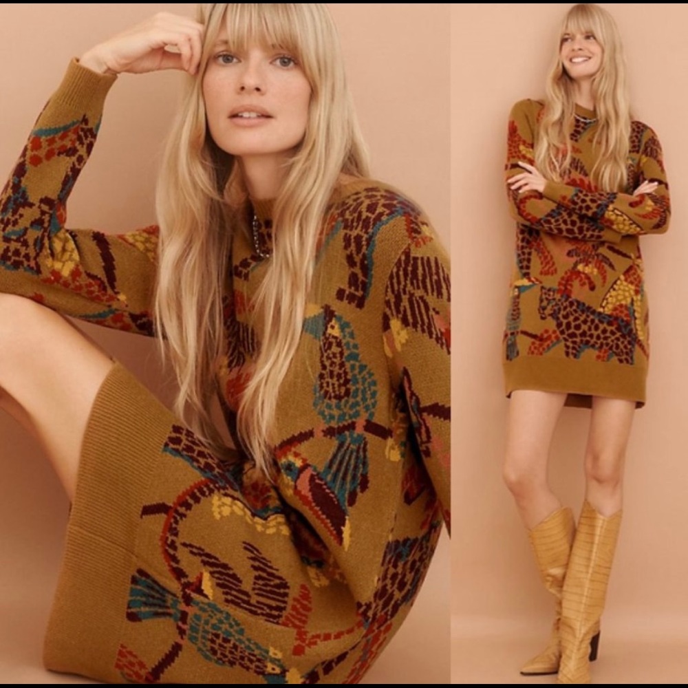 NWT Anthropologie Farm Rio Casey Tunic Sweater Dress XL